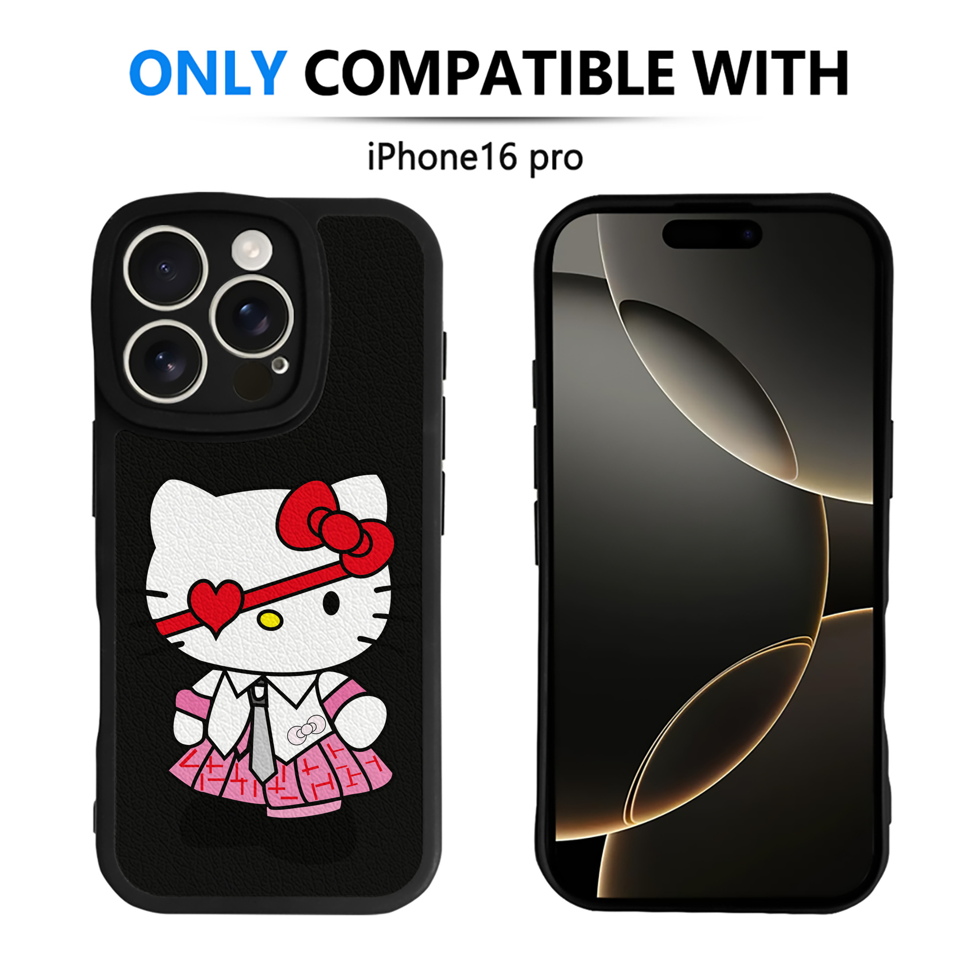 （画像用） Hello Kitty ハローキティ 【iPhone 16シリーズ対応】シリコンスマホケース（レザー調） 材質：シリコン